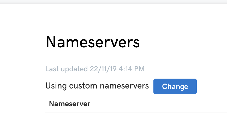 Change nameservers